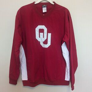 OU Sooners long sleeve pullover windbreaker men's Medium EUC
